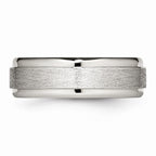 Chisel Stainless Steel Brushed And Polished Ridged Edge Ring