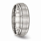 Chisel Stainless Steel Brushed And Polished Ridged Edge Ring
