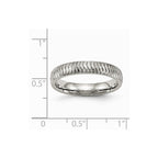Chisel Stainless Steel Polished Textured Ring