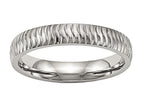 Chisel Stainless Steel Polished Textured Ring