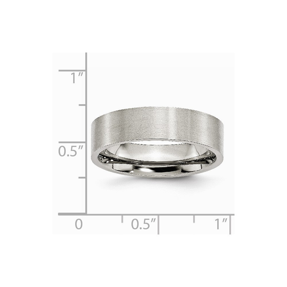 Chisel Stainless Steel Flat 6mm Brushed Wedding Band