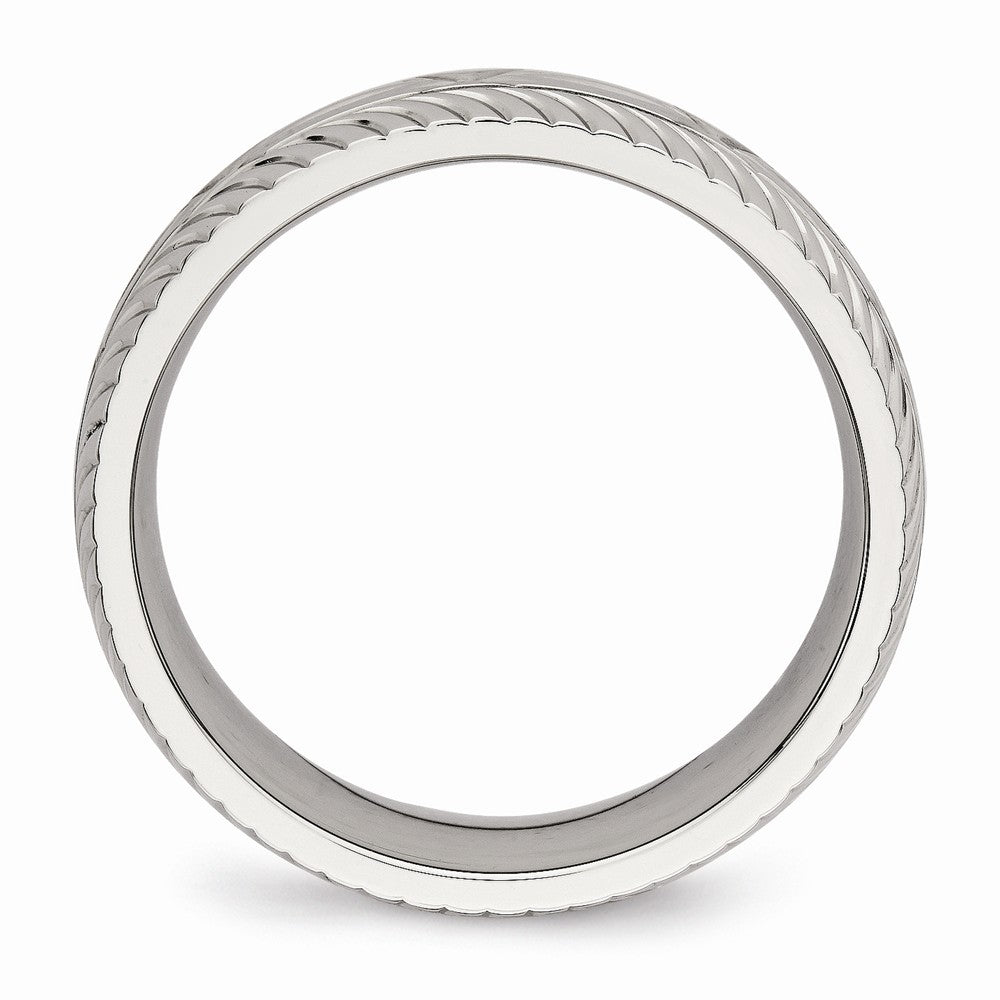 Chisel Stainless Steel Polished bright Cut Ring
