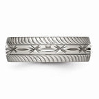 Chisel Stainless Steel Polished bright Cut Ring