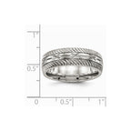Chisel Stainless Steel Polished bright Cut Ring