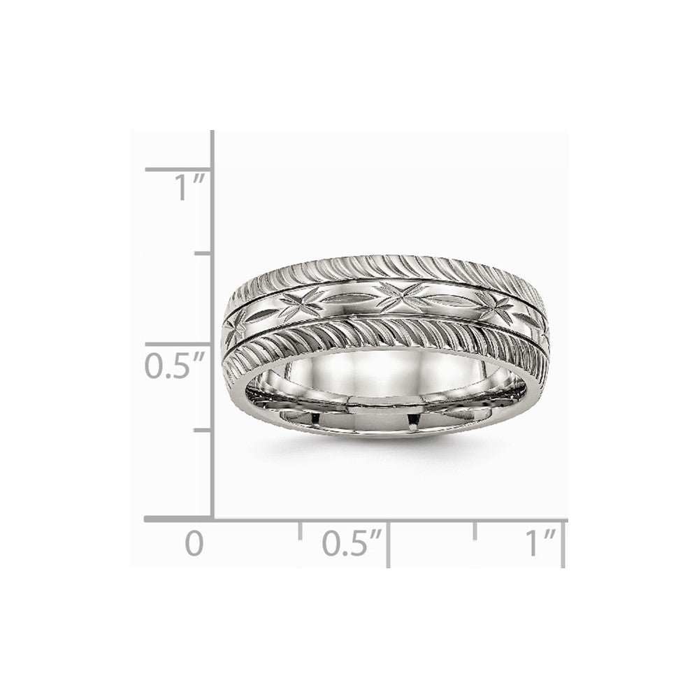 Chisel Stainless Steel Polished bright Cut Ring