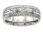 Chisel Stainless Steel Polished bright Cut Ring
