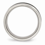 Chisel Stainless Steel Polished Black/green Carbon Fiber Inlay Ring