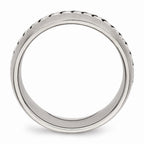 Chisel Stainless Steel Brushed And Polished Braided 8.00mm Wedding Band