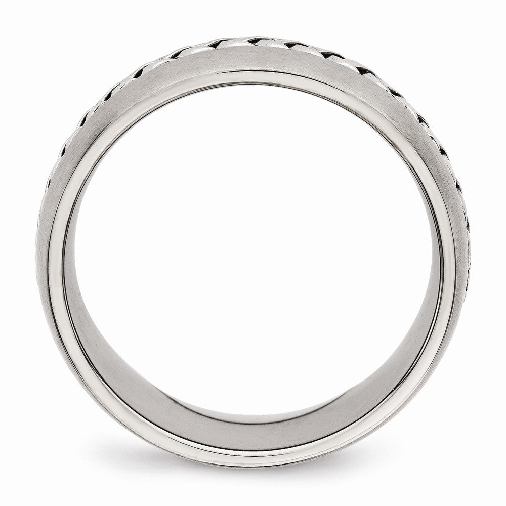 Chisel Stainless Steel Brushed And Polished Braided 8.00mm Wedding Band