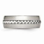 Chisel Stainless Steel Brushed And Polished Braided 8.00mm Wedding Band