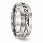 Chisel Stainless Steel Brushed And Polished Braided 8.00mm Wedding Band