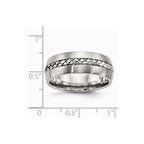 Chisel Stainless Steel Brushed And Polished Braided 8.00mm Wedding Band
