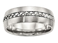 Chisel Stainless Steel Brushed And Polished Braided 8.00mm Wedding Band