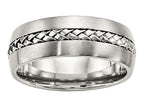 Chisel Stainless Steel Brushed And Polished Braided 8.00mm Wedding Band
