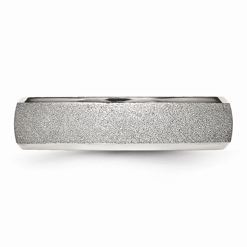 Chisel Stainless Steel Polished Laser Cut Ring