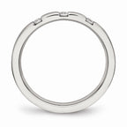 Chisel Stainless Steel Polished 3 Stone CZ 2.50mm Wedding Band