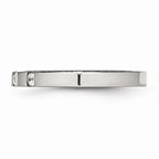 Chisel Stainless Steel Polished 3 Stone CZ 2.50mm Wedding Band