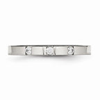 Chisel Stainless Steel Polished 3 Stone CZ 2.50mm Wedding Band