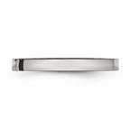 Chisel Stainless Steel Polished 3 Stone Black CZ 2.50mm Wedding Band