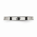 Chisel Stainless Steel Polished 3 Stone Black CZ 2.50mm Wedding Band