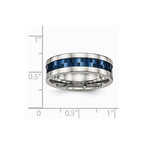 Chisel Stainless Steel Polished Blue Ip-plated 8.00mm Wedding Band