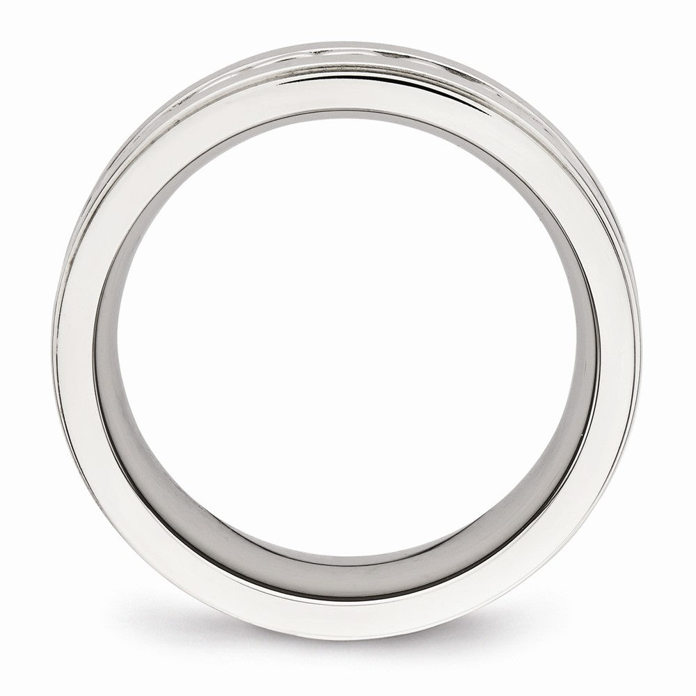 Chisel Stainless Steel Brushed And Polished Twisted 7.00mm Wedding Band