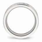 Chisel Stainless Steel Brushed And Polished Twisted 7.00mm Wedding Band