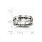 Chisel Stainless Steel Brushed And Polished Twisted 7.00mm Wedding Band