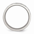 Chisel Stainless Steel Engraved Trinity Symbol Brushed 6mm Wedding Band