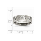 Chisel Stainless Steel Engraved Trinity Symbol Brushed 6mm Wedding Band