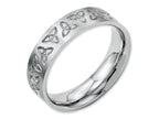 Chisel Stainless Steel Engraved Trinity Symbol Brushed 6mm Wedding Band
