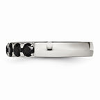 Chisel Stainless Steel Polished Black CZ 4.00mm Wedding Band