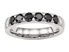 Chisel Stainless Steel Polished Black CZ 4.00mm Wedding Band