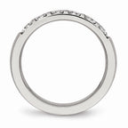 Chisel Stainless Steel Polished CZ 4.00mm Wedding Band