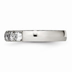 Chisel Stainless Steel Polished CZ 4.00mm Wedding Band