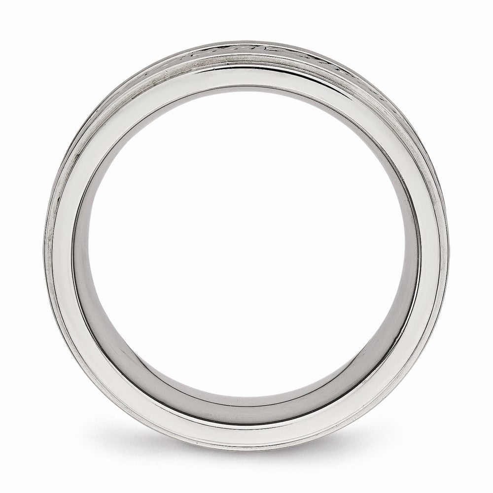 Chisel Stainless Steel Brushed And Polished Braided 7.00mm Wedding Band
