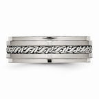 Chisel Stainless Steel Brushed And Polished Braided 7.00mm Wedding Band