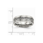 Chisel Stainless Steel Brushed And Polished Braided 7.00mm Wedding Band