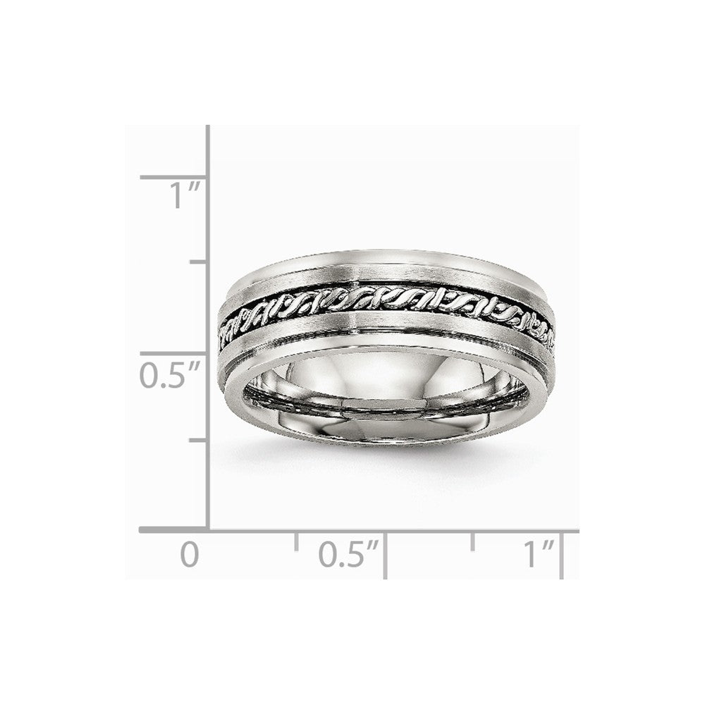 Chisel Stainless Steel Brushed And Polished Braided 7.00mm Wedding Band