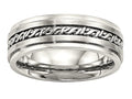 Chisel Stainless Steel Brushed And Polished Braided 7.00mm Wedding Band