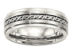 Chisel Stainless Steel Brushed And Polished Braided 7.00mm Wedding Band