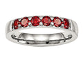 Chisel Stainless Steel Polished Red CZ 4.00mm Wedding Band