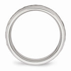 Chisel Stainless Steel Brushed And Polished Hammered 7.50mm Wedding Band