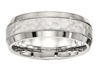 Chisel Stainless Steel Brushed And Polished Hammered 7.50mm Wedding Band