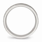 Chisel Stainless Steel Polished Hammered And Grooved 6.00mm Wedding Band