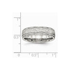 Chisel Stainless Steel Polished Hammered And Grooved 6.00mm Wedding Band