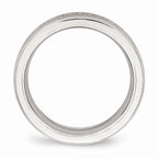 Chisel Stainless Steel Brushed And Polished CZ Ring
