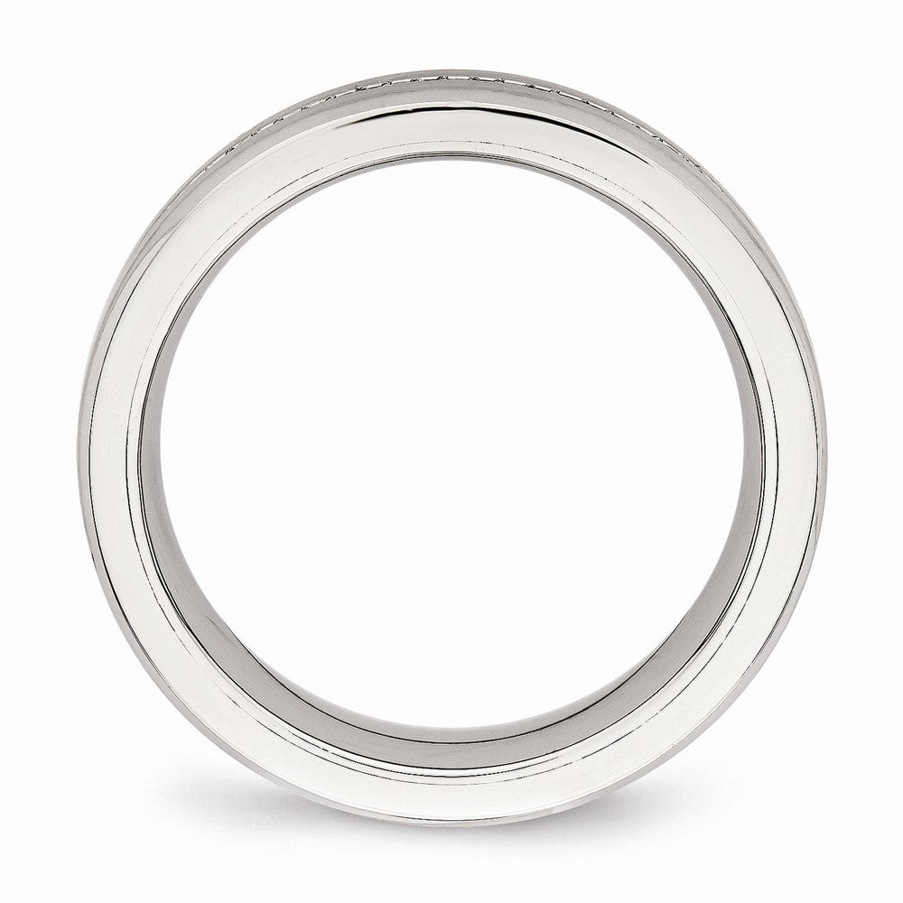 Chisel Stainless Steel Brushed And Polished CZ Ring