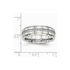 Chisel Stainless Steel Brushed And Polished CZ Ring