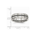 Chisel Stainless Steel Brushed And Polished Black CZ Ring